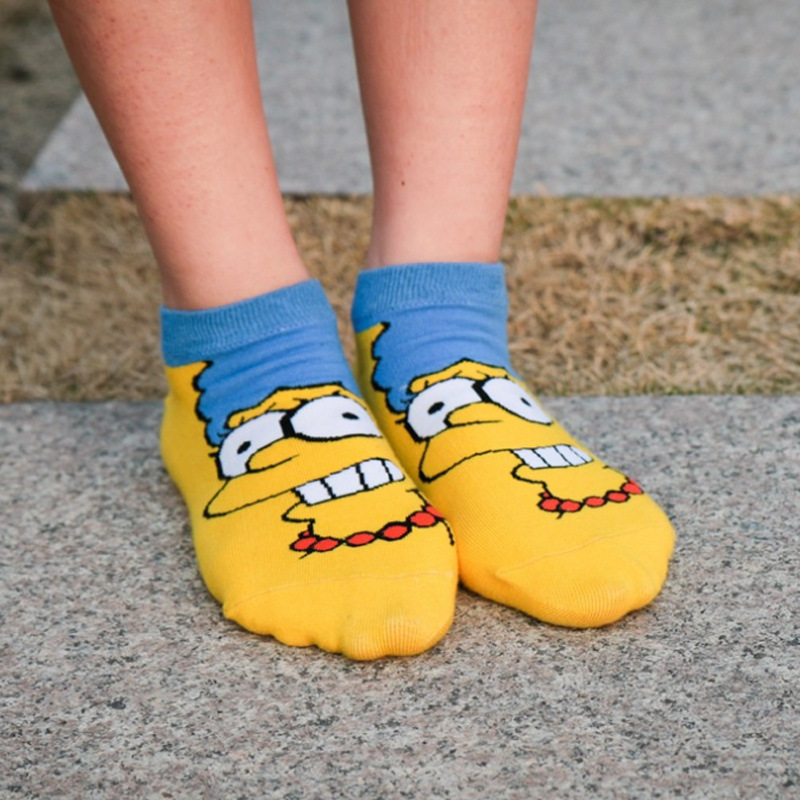 5 Pairs Cartoon Cotton Socks Shallow Mouth Sports Leisure Candy Bar Socks